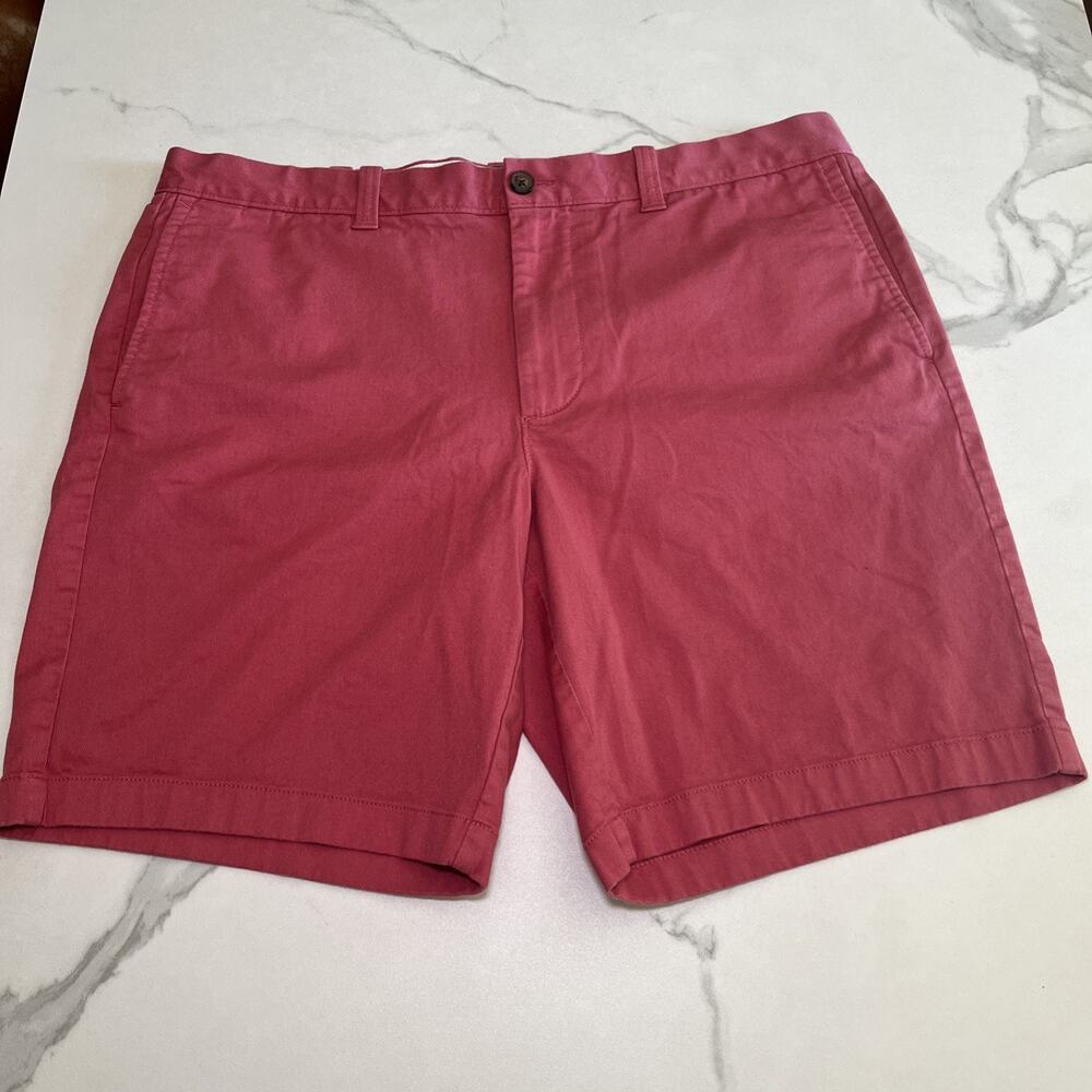 J Crew Dark Pink Slash Pockets Flat Front Chino Shorts Mens Size 38 Inseam 9"